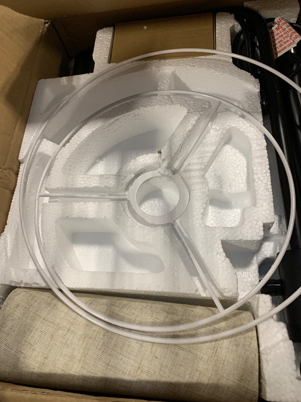 Photo 1 of ?Upgraded? Dimmable Floor Lamp, 1000 Lumens LED Edison Bulb Included, Arc Floor Lamps for Living Room Modern Standing Lamp with Linen Shade, Tall Lamp for Bedroom Office Dining Room- Black