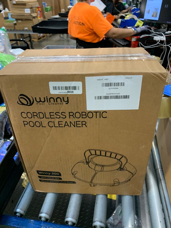 Photo 1 of (2025 Upgrade) Cordless Robotic Pool Cleaner, Lasts 75 Min, Automatic Vacuum for Above-Ground Pools up to 645 Sq.ft,Portable, Self-Parking,Light Blue