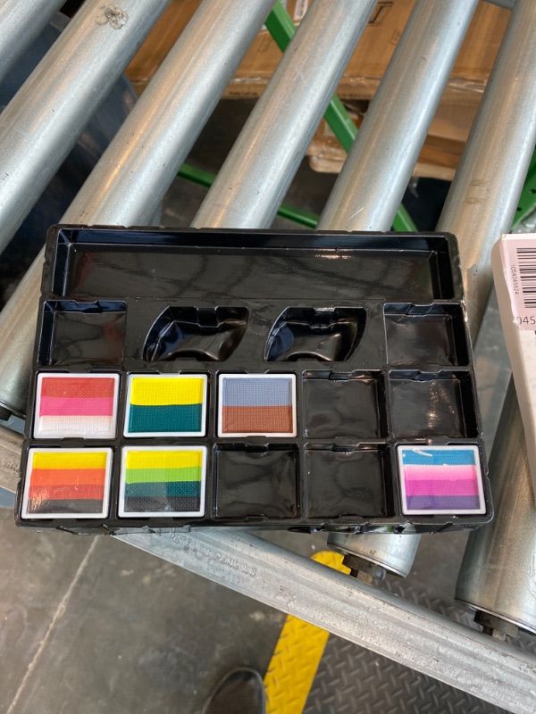 Photo 1 of ***MISSING PIECES*** Bowitzki Face Paint Kit Professional Face Painting Set For Kids Adults 12 x 10gm Stencil One Stroke Split Cake Palette Non Toxic Rainbow Cakes Flora Unicorn Body Makeup Halloween Christmas Easter