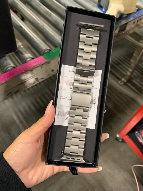 Photo 1 of **MINOR DAMAGE - USED**
FiNESTONE Titanium Band Compatible with Apple Watch Ultra 2/1 49mm, Series 10 46mm - 26mm Width No Tools Need Adjustable Strap for Men/Women, Magnetic Clasp, Natural Titanium Color
