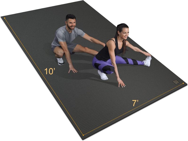 Photo 1 of ****RETAIL PRICE $244****Gxmmat Extra Wide Large Exercise Mat 12'x7'/10'x7/8'x7(7mm), Thick Workout Mats for Home Gym Flooring, High-Density Durable Cardio Mat, Shoe Friendly, Perfect for Plyo, MMA, Jump Rope, Weight, Fitness