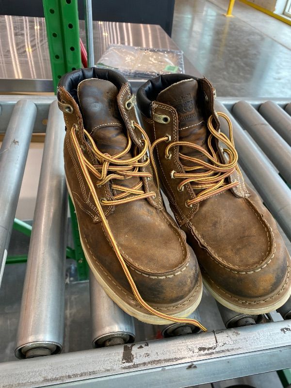 Photo 1 of *Major Damaged* Timberland PRO Men's Gridworks 6 Inch Soft Toe Waterproof Industrial Wedge Work Boot, Golden Brown-2024 New, 9