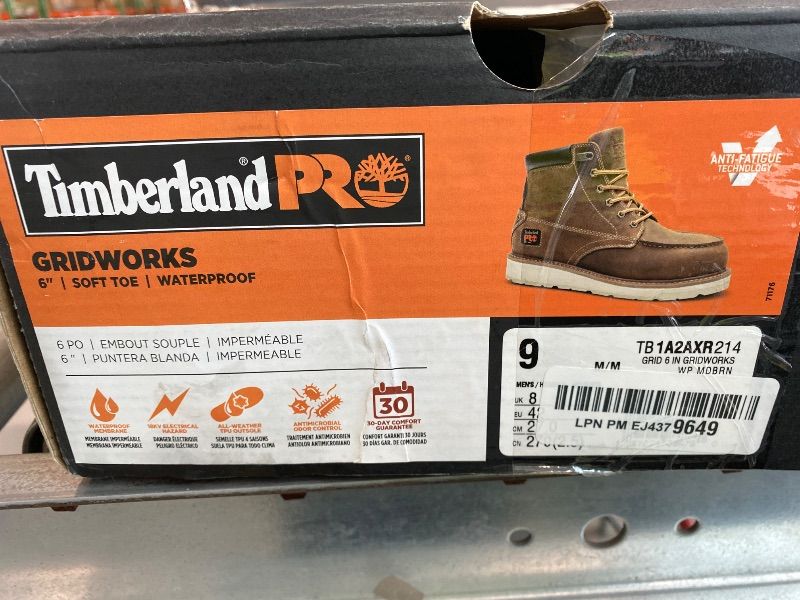 Photo 1 of *Major Damaged* Timberland PRO Men's Gridworks 6 Inch Soft Toe Waterproof Industrial Wedge Work Boot, Golden Brown-2024 New, 9