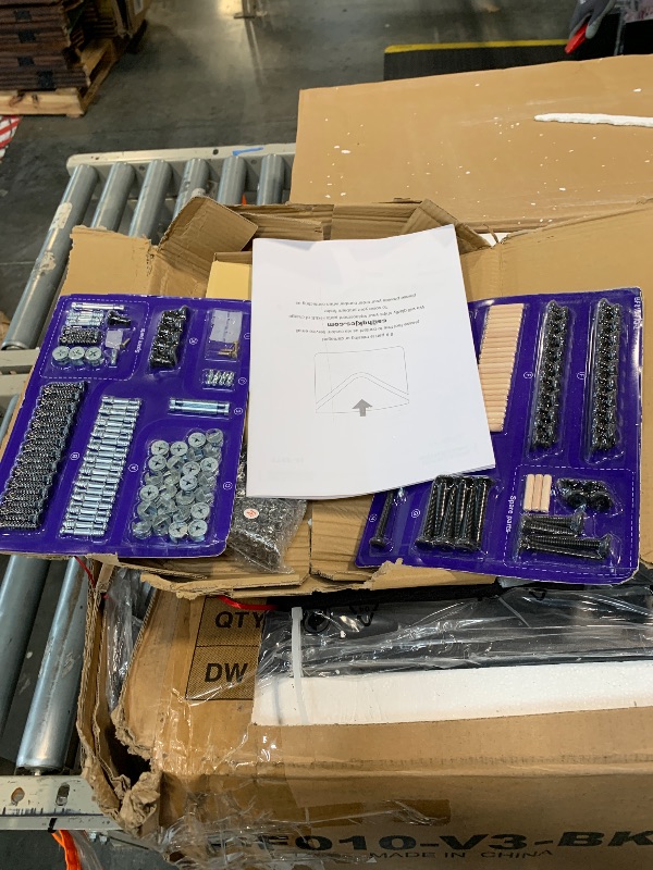 Photo 1 of **Factory Sealed** Rolanstar Full Bed Frame with Storage Headboard, Metal Platform Bed with Charging Station, LED, 4 Drawers, Bookcase Storage, No Box Spring Needed, Easy Assembly, Noise-Free, Black