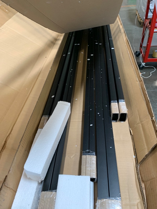 Photo 1 of ** MISSING HARDWARE** LINKHOO Queen Over Queen Bunk Bed for Adults, Heavy Duty Metal Low Bunk Beds with Ladder and Guardrails for Guest Room, Bedroom, Noise-Reducing Wooden Slat Supports, No Box Spring Needed, Black