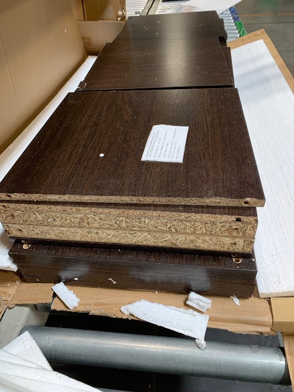 Photo 1 of **MINOR CRACKS** Furinno Cubic Closet Organizers and Storage, 9-Cube Closet Organizer, Open Shelf Closet Storage, Extra Thick Frame for Wardrobe, Bedroom, Living Room, Dark Oak