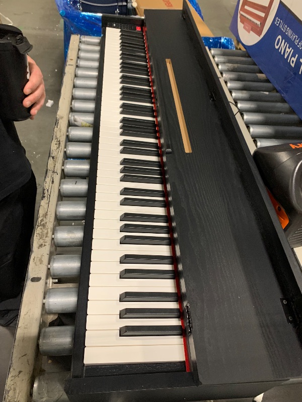 Photo 1 of **JUST KEYBOARD & MISSING POWER CORD** WENCAI 88 Key Fully Weighted Digital Piano Keyboard, 88 Keys Hammer Action Electric Pianos, Wooden Classic Upright Electronic Piano for Beginner, Professional, Midi Compatible, Triple Pedal (Black)