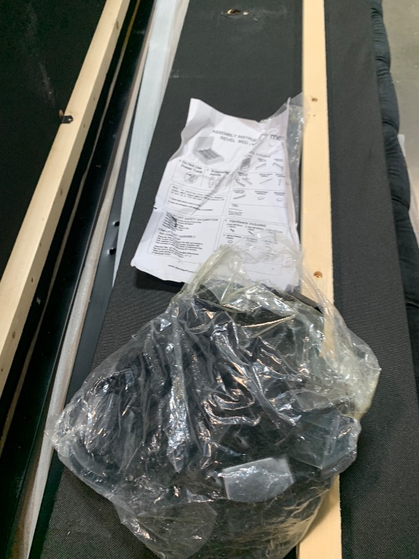 Photo 1 of **MINOR CUT & HOLES** Meridian Furniture RevelBlack-K Revel Collection Modern | Contemporary Black Velvet Upholstered Bed with Deep Button Tufting, 101" W x 98" D x 60" H, Black, King