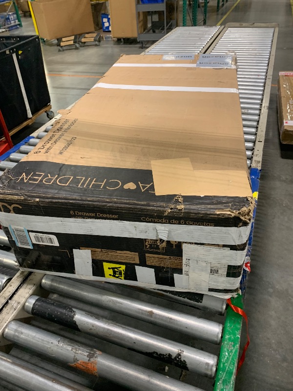 Photo 1 of **MINOR CRACKS ON THE CORNERS** Delta Children Essex 6 Drawer Dresser, Bianca White/Natural