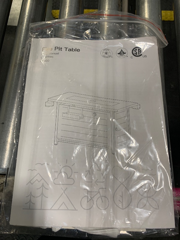 Photo 1 of ***NEW PRODUCT*** Ciays 43? Propane Fire Pit with Glass Beads & Lid, 60,000 BTU CSA-Certified Gas Fire Pits with Cup Holders, Hanging Shelf & Nylon Cover, Large Fire Pit Table for Patio/Porch/Deck, Black