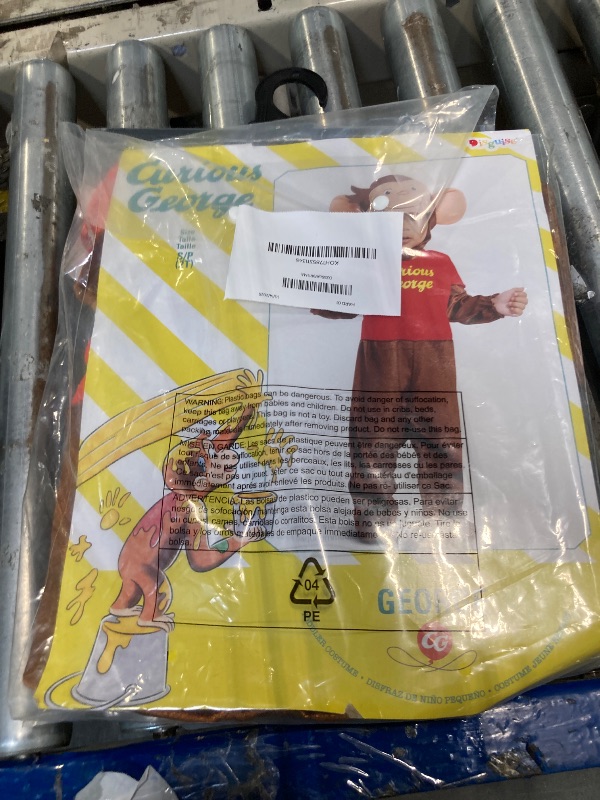 Photo 1 of *** MISSING PCS *** Disguise Curious George Costume for Kids, Official Curious George Costume, Toddler Size Small (2T)