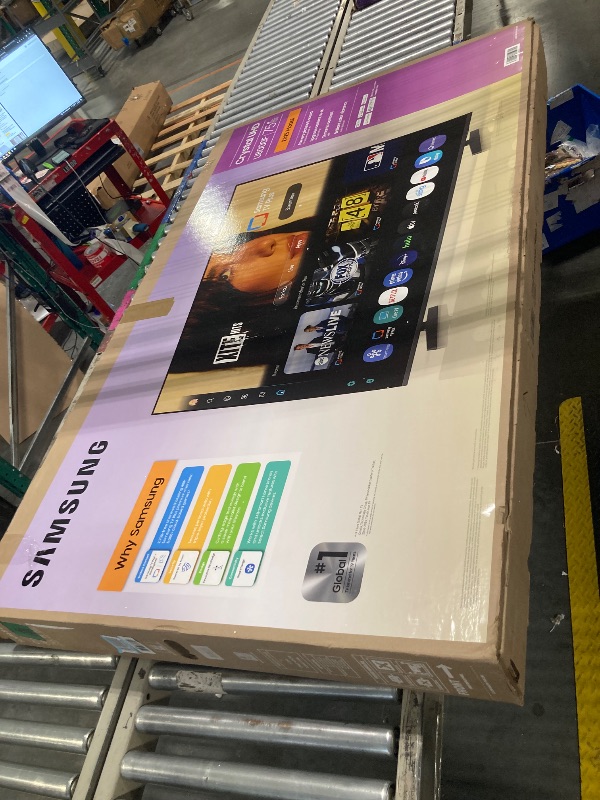 Photo 1 of ***UPPER SIDE MINOR DAMAGE*** Samsung 75-Inch Class Crystal UHD U8000F 4K Smart TV (2025 Model) Endless Free Content, Crystal Processor 4K, MetalStream Design, Knox Security, Alexa Built-in