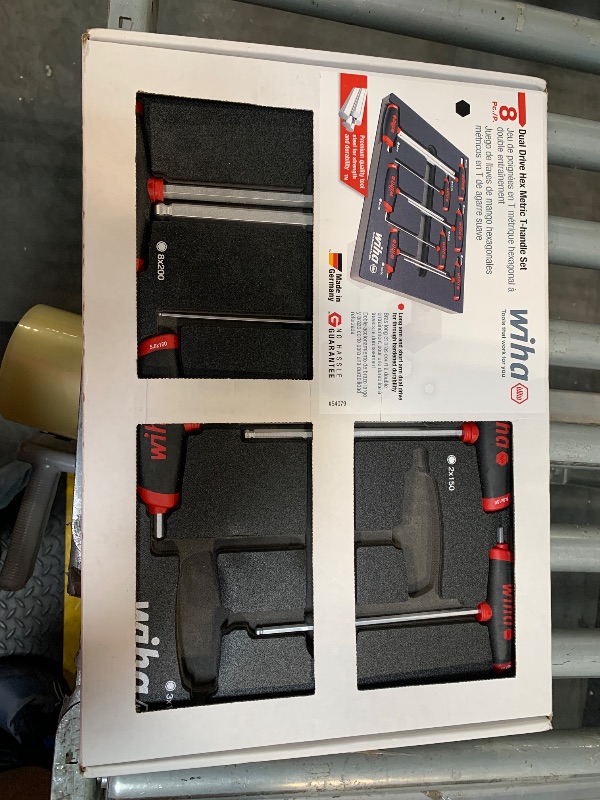 Photo 1 of ****MISSING TWO*** Wiha 54079 8 Piece SoftGrip Dual Drive Hex Metric T-Handle Tray Set
