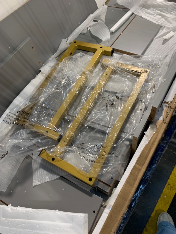 Photo 1 of ****ONE BROKEN PANEL****IDEALHOUSE Grey 7 Drawer Dresser for Bedroom, 53.5” Large Dresser with Metal Legs, Modern Chest Organizer with Wide Storage, Chest of Drawers for Bedroom, Living Room, Entryway