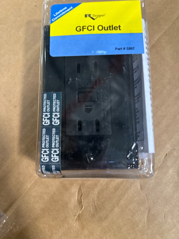 Photo 1 of ** LOOSE HARDWARE**
RV Designer S807, Dual Outlet GFCI with Cover Plate, Black, AC Electrical