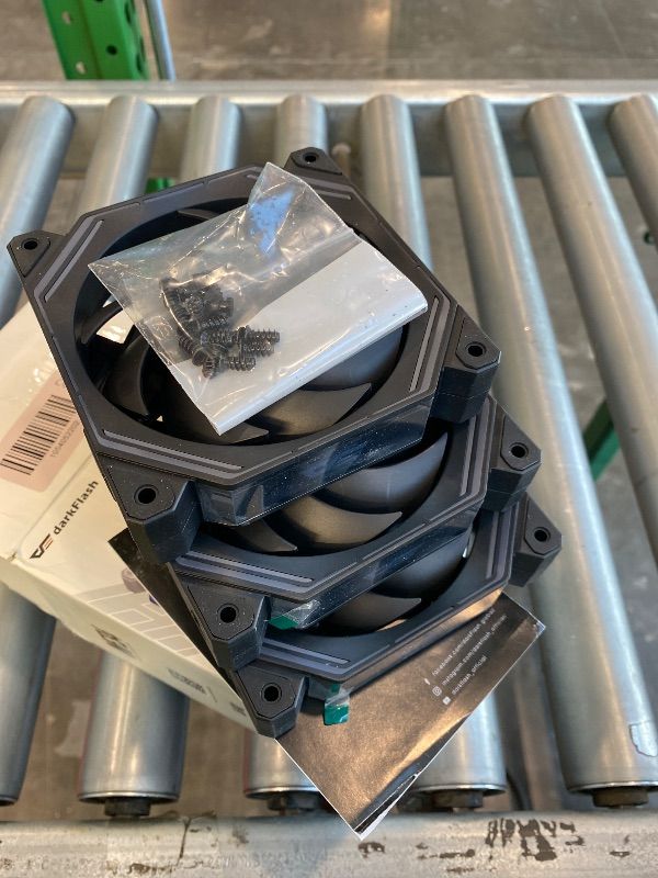 Photo 1 of *Missing Parts*
darkFlash INF34 120MM PC Case Fan, Daisy-Chain, up to 2000RPM Cooling, 4-Pin PWM, ARGB CPU Cooling Computer Fan, 3 Pack (Forward, Black)