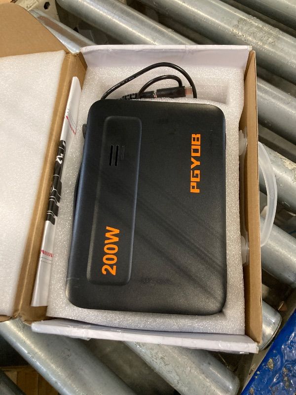 Photo 1 of ***UNTESTED***PGYOB 200W Portable Power Station, 102.4Wh/32000mAh Outdoor Solar Generator Backup LiFePO4 Battery Power Pack with AC/DC Outlet, In/Output PD 60W USB-C Outlet for Home, Camping, RV, Blackout, CPAP