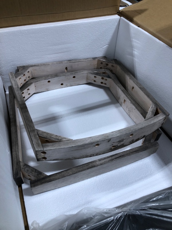 Photo 1 of ***PARTIAL SET, ONLY TWO CHAIRS!!!*** Peatuk 7-Piece Solid Wood Dining Table Set with 6 Upholstered Chairs - Easy Assembly Modern Design for Kitchen & Small Spaces, Durable Wooden Table and Chairs for Dining Room, Kitchen, Light Grey