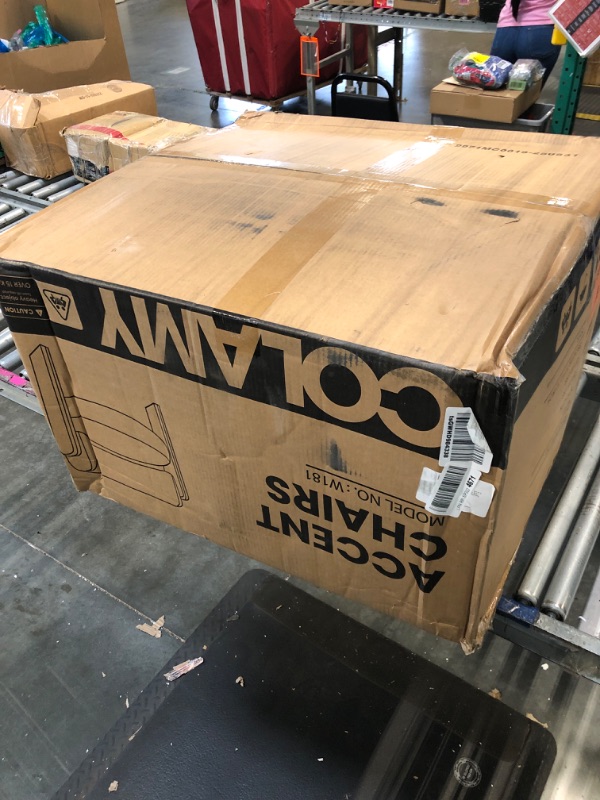 Photo 1 of ***INCOMPLETE SET, ONE ONLY*** COLAMY Modern Velvet Accent Chairs Set of 2, Upholstered Barrel Chairs, Comfy Side Arm Chairs with 3 Legs for Living Room, Bedroom, Reading, Khaki