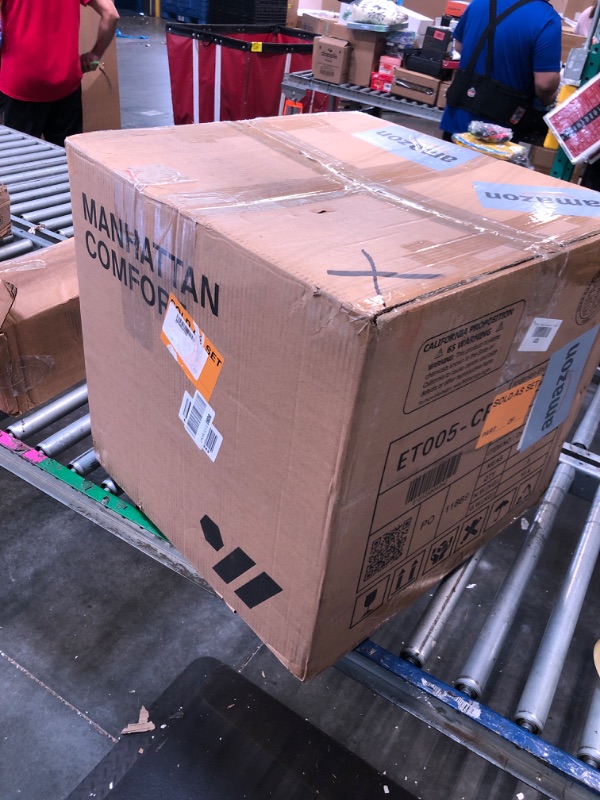 Photo 1 of ***INCOMPLETE SET, ONE ONLY*** Manhattan Comfort Anderson Modern 18" Round End Table 2.0 | Ceramic Marble Tabletop, Elegant Pleated Leatherette Design & Gold Stainless Steel Base, Fully Assembled Accent Furniture, Set of 2, Cream