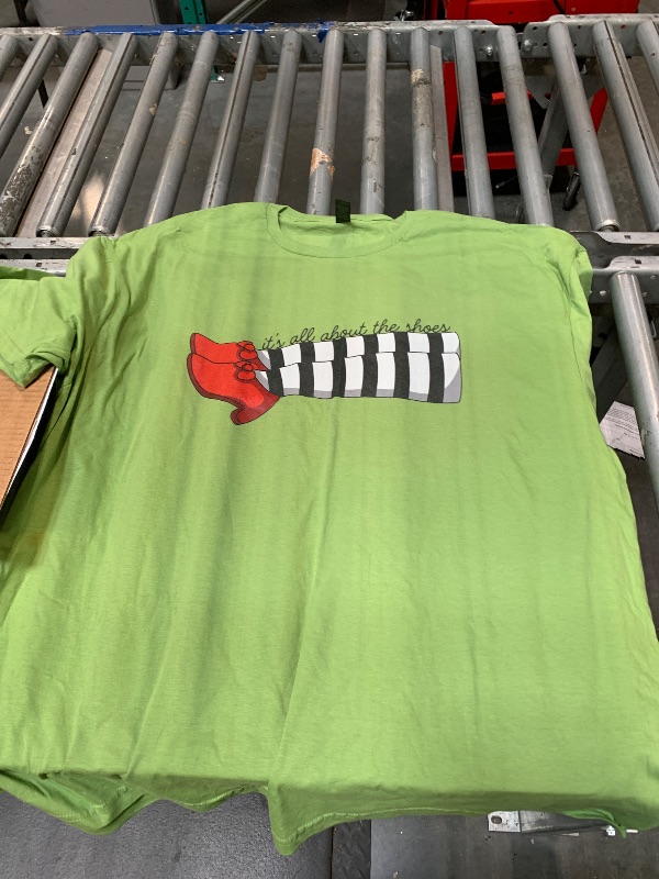Photo 1 of "ALL ABOUT THE SHOES" GREEN SHIRT, SIZE 3XL
