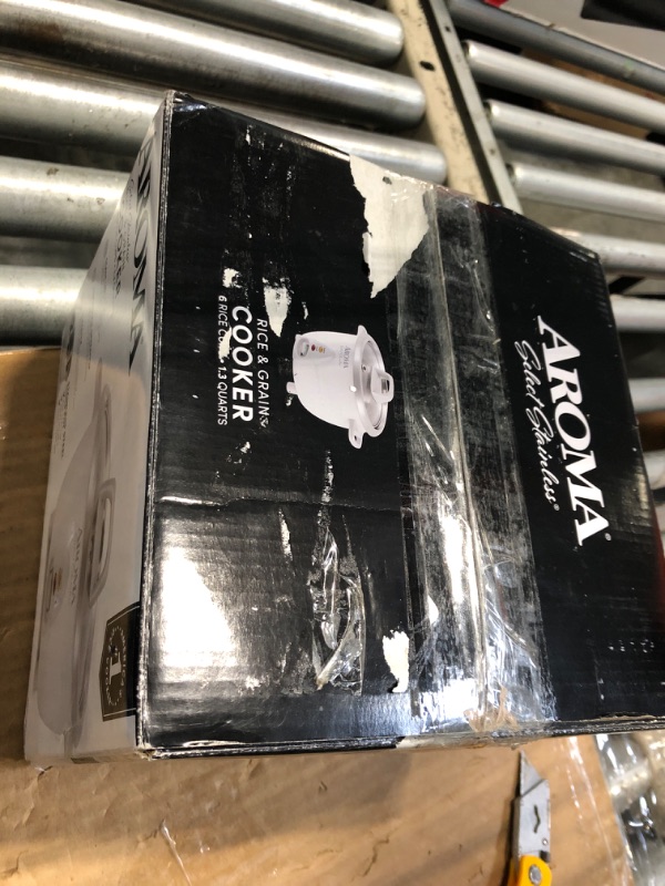 Photo 1 of *Missing parts Insert*   AROMA® Select Stainless® Rice Cooker, 3-Cup (Uncooked) / 6-Cup (Cooked), Stainless Steel Inner Pot, Small Rice Cooker, Auto Keep Warm, 1.2 Qt, White, ARC-753SG