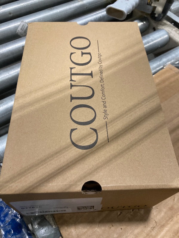 Photo 1 of ***used***Coutgo Womens Platform Sandals Raffia Espadrilles Slip on Open Toe Cute Boho Summer Beach Slide Sandals, Off White Raffia, Size 7