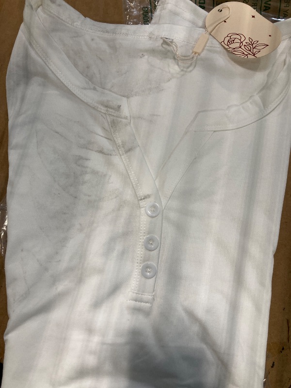 Photo 1 of ***DIRTY***Zeagoo Shirts for Women Short Sleeve Floral Blouses 2025 Fashion Summer Clothes Business Work Top White