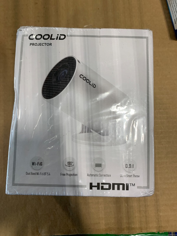 Photo 1 of ** NEW FACTORY SEALED ** [Built-in Apps & 2025 Upgraded] Mini Projector with WiFi 6 and Bluetooth 5.4 Support 4K 1080P Auto Keystone 270° Rotatable Projector Portable Compatibile with HDMI/TV Stick/Memory Stick - White