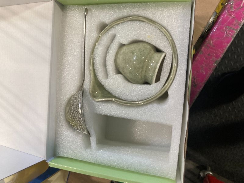 Photo 1 of ***MISSING ITEM***5Pcs Matcha Whisk Set, 18OZ Bowl With Spout, Japanese Ceremony Matcha Whisks Kit, 100% Natural Bamboo Whisk, Ceramic Whisk Holder (Green), Stainless Sifter, Tea Scoop, Gift for Matcha Lovers Beginner