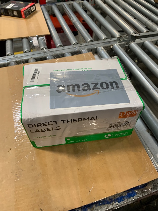 Photo 1 of **10 ROLLS**MISSING 2**
L LIKED 2.25" x 1.25" Direct Thermal Labels, Permanent Adhesive Barcode Address Label & Compatible with Rollo, Zebra and Other Desktop Printers (12 Rolls, 12000 Labels)