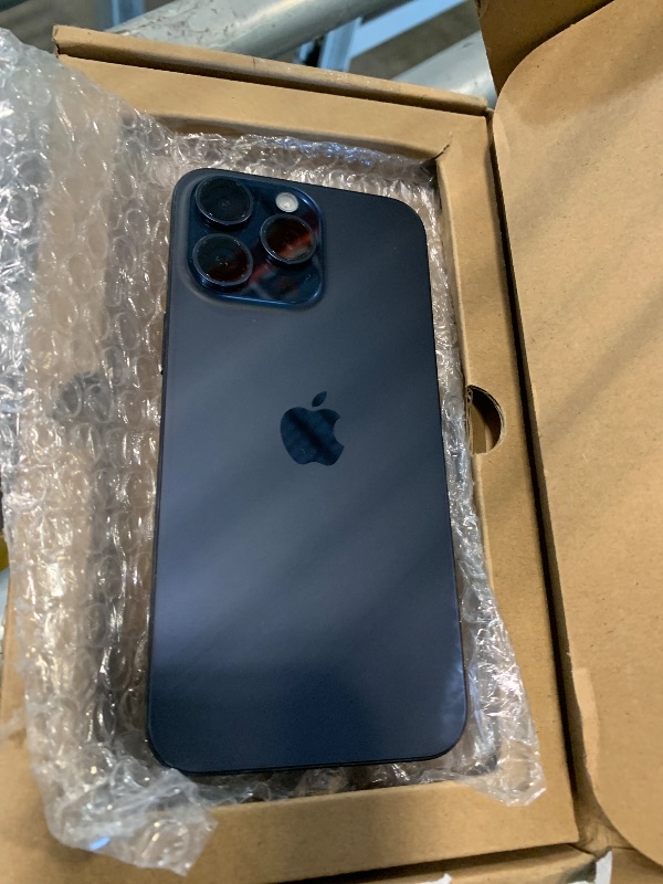 Photo 1 of ***BATTERY RETENTION HARDWARE ISSUES, FOR PARTS ONLY, SALE FINAL*** Apple iPhone 15 Pro Max, 256GB, Blue Titanium - Unlocked (Renewed)
