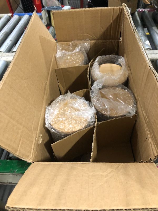 Photo 1 of ****MISSING PCS****Creahaus 10oz, 16 Pack Thick Candle Jars with Bamboo Lids for Making Candles, Bulk Clear Empty Glass Candle Containers & Sticky Labels, Warming Labels Kit, Heat Resistant Candle Vessels