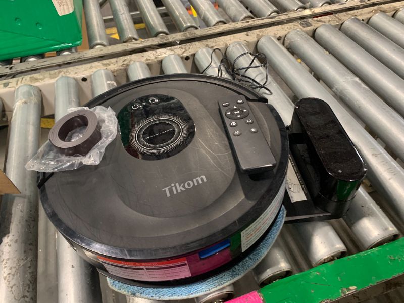 Photo 1 of **Missing remote control and boundary tape** Tikom Robot Vacuum and Mop Combo, 5000Pa Robotic Vacuum Cleaner, 150 Min Max, App & Remote Control, Ideal for Hard Floor, Carpet, Pet Hair, Self-Charge(G8000 Max)