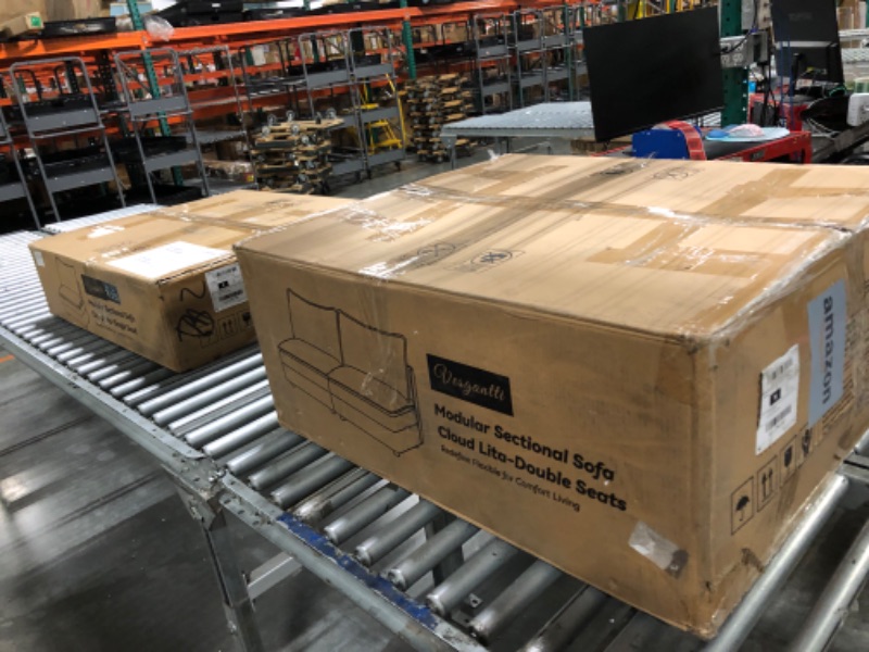 Photo 1 of ***02 boxes***Vesgantti 108" U Shaped Sectional Couch, Comfy Cloud Modular Sectional Sofa with 2 Ottoman Deep Seat Chenille Modern Cloud Sofa, Modular Sofas for Living Room, Bedroom and Apartment, Black