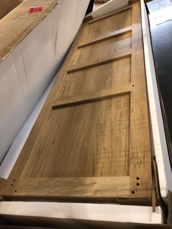 Photo 1 of ***02 BOXES***Merax 60" Bathroom Vanity with SMC Sink, Modern Large Bathroom Storage Cabinet with Soft Close Drawers and Rattan Doors, Silver Metal Knobs and 5 Pine Legs,Natural