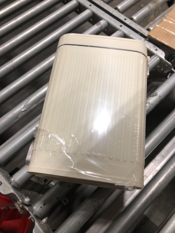 Photo 1 of *Minor Damaged - See clerk notes*
Small Bathroom Trash Can with Lid Slim Soft Close Garbage Can Step Wastebasket Container Trash Bin for Office Bedroom Kitchen Living Room (1.9 Gallon Cream)