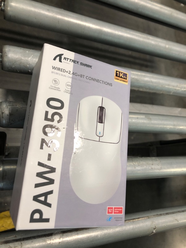 Photo 1 of ***MISSING PART**** **** MANBASNAKE Attack Shark X3MAX 49g Wireless Supelight Mouse, BT/2.4G Wireless/Wired Gaming Mouse, PAW3950 42K DPI Optical Sensor, 200h Battery, Programmable Mouse for PC/Mac/Win/Xbox (Black)