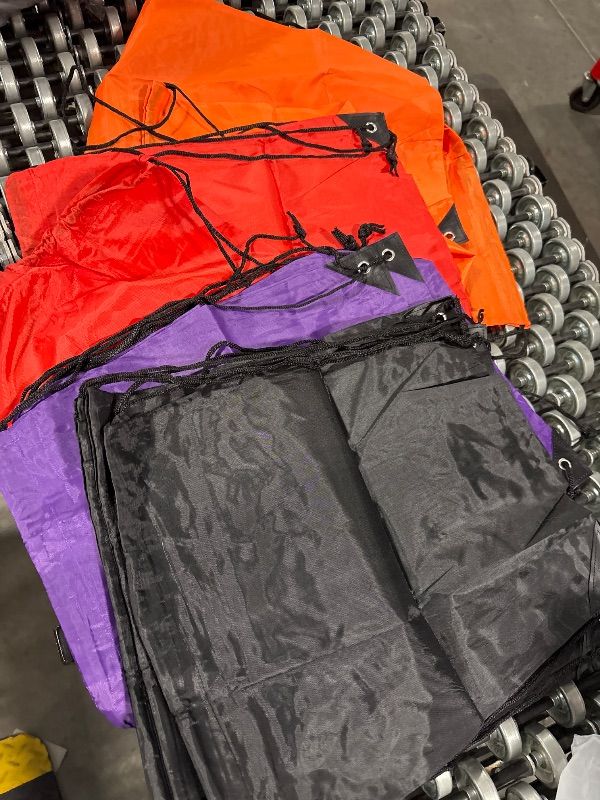 Photo 1 of **12 BAGS ONY**3 BAGS EACH OF PURPLE, BLACK, RED AND ORANGE**
Drawstring Backpack 6 Colors Drawstring Bags, Draw String Back Bag Drawstring Bags Bulk for Sports, Gym, Travel, Swimming, Beach (20 PACK)