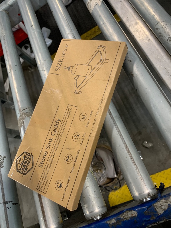 Photo 1 of ** MISSING LEGS ** GABNICO Home Modern Cream Sink Caddy - Water Absorbing Diatomite Stone Tray - Stainless Steel Feet - Fast-Drying Stone Sink Tray for Kitchen Counter (10"X4")