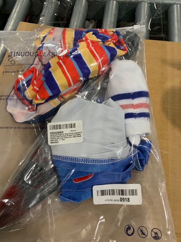 Photo 1 of ?5 Sizes?Halloween Chucky Costume for Women Wanna Play Bolero Top Overall Bodysuit Knee-high Socks Scar Tattoos Prop Knife - L Size