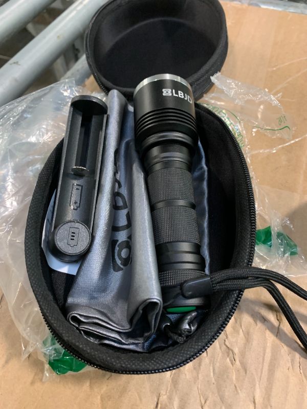 Photo 1 of ** MISSING BATTERY**LBJD Black Light Flashlight, 365NM Rechargeable Filtered UV Flashlights with High Power Battery for pet Urine Detection, Resin Curing, Scorpions, Rocks Hunting, Car Leaks