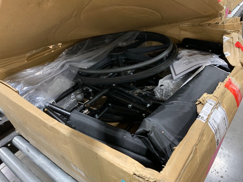 Photo 1 of Medline Premium Ultra-Lightweight Wheelchair with Flip-Back Desk Arms and Elevating Leg Rests for Extra Comfort, Black, 22” x 18" Seat