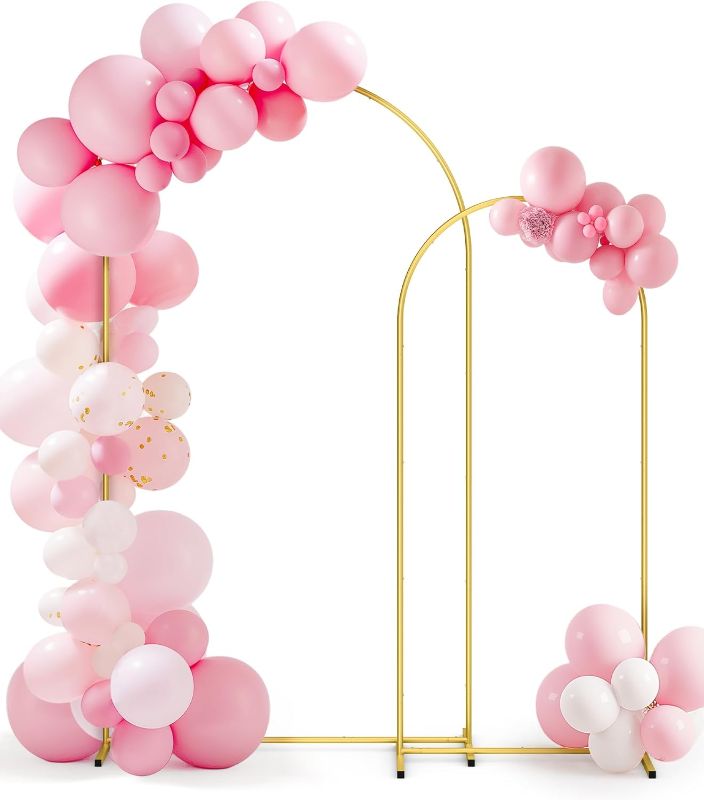 Photo 1 of 
Pureegg Metal Arch Backdrop Stand Set - Set of 2 (7.2ft/6.0ft), Gold Wedding Stand with Stable Base, Elegant Backdrop Cover for Party, Birthday, Baby Shower...