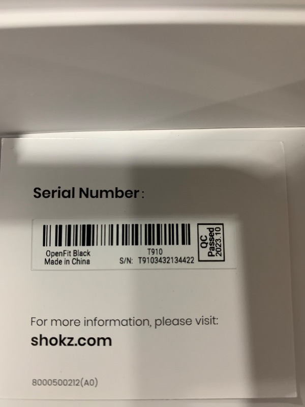 Photo 1 of SHOKZ OpenFit - Open-Ear True Wireless Bluetooth Headphones with Microphone, Earbuds with Earhooks, Sweat Resistant, Fast Charging, 28HRS Playtime, Compatible with iPhone & Android, Black