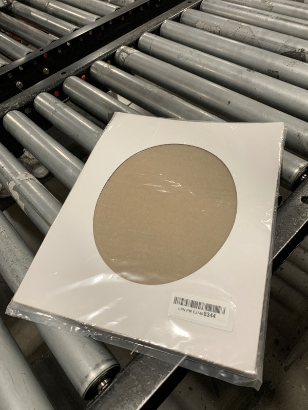 Photo 1 of 11x14 Mat Bevel Cut for 8x10 Photos - Precut White Oval Shaped Photo Mat Board Opening - Acid Free Matte to Protect Your Pictures - Bevel Cut for Family Photos, Pack of 1 Matboard