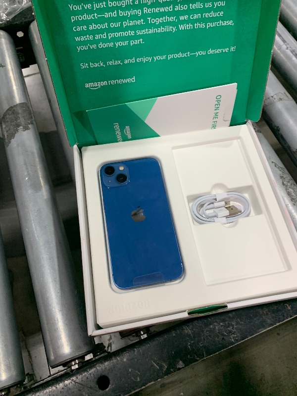 Photo 1 of Apple iPhone 13, 128GB, Blue - Unlocked (Renewed Premium)