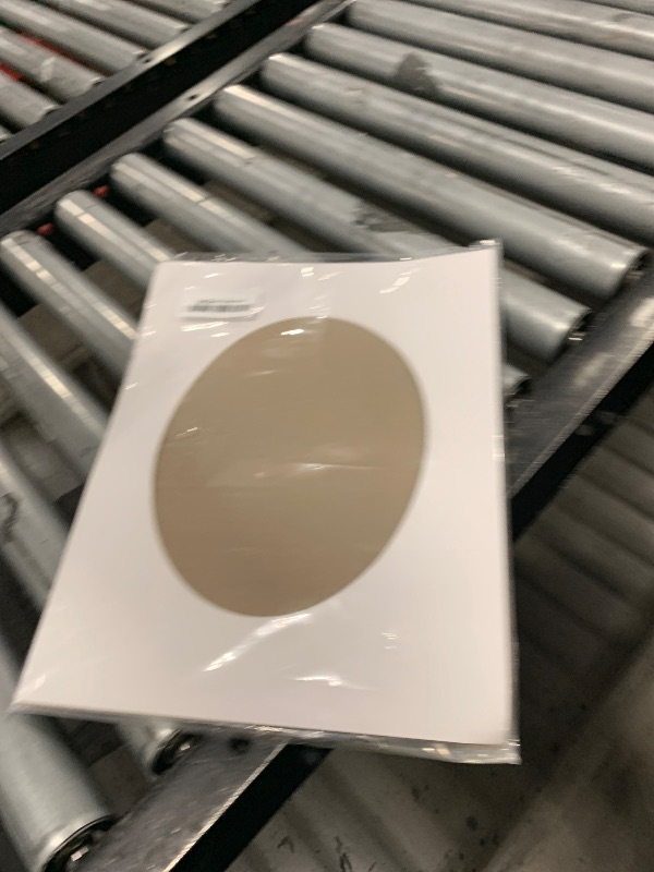 Photo 1 of 11x14 Mat Bevel Cut for 8x10 Photos - Precut White Oval Shaped Photo Mat Board Opening - Acid Free Matte to Protect Your Pictures - Bevel Cut for Family Photos, Pack of 1 Matboard