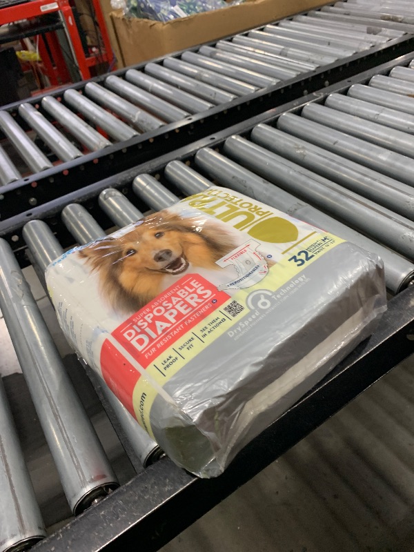 Photo 1 of Paw Inspired 32ct Disposable Dog Diapers | Female Dog Diapers Ultra Protection | Diapers for Dogs in Heat, Excitable Urination, or Incontinence (Medium Plus)
