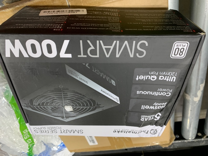 Photo 1 of Thermaltake Smart 700W 80+ White Certified PSU, Continuous Power with 120mm Ultra Quiet Fan, ATX 12V V2.3/EPS 12V Active PFC Power Supply PS-SPD-0700NPCWUS-W